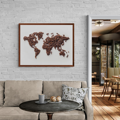 World Map In Beans by Coffee Couture