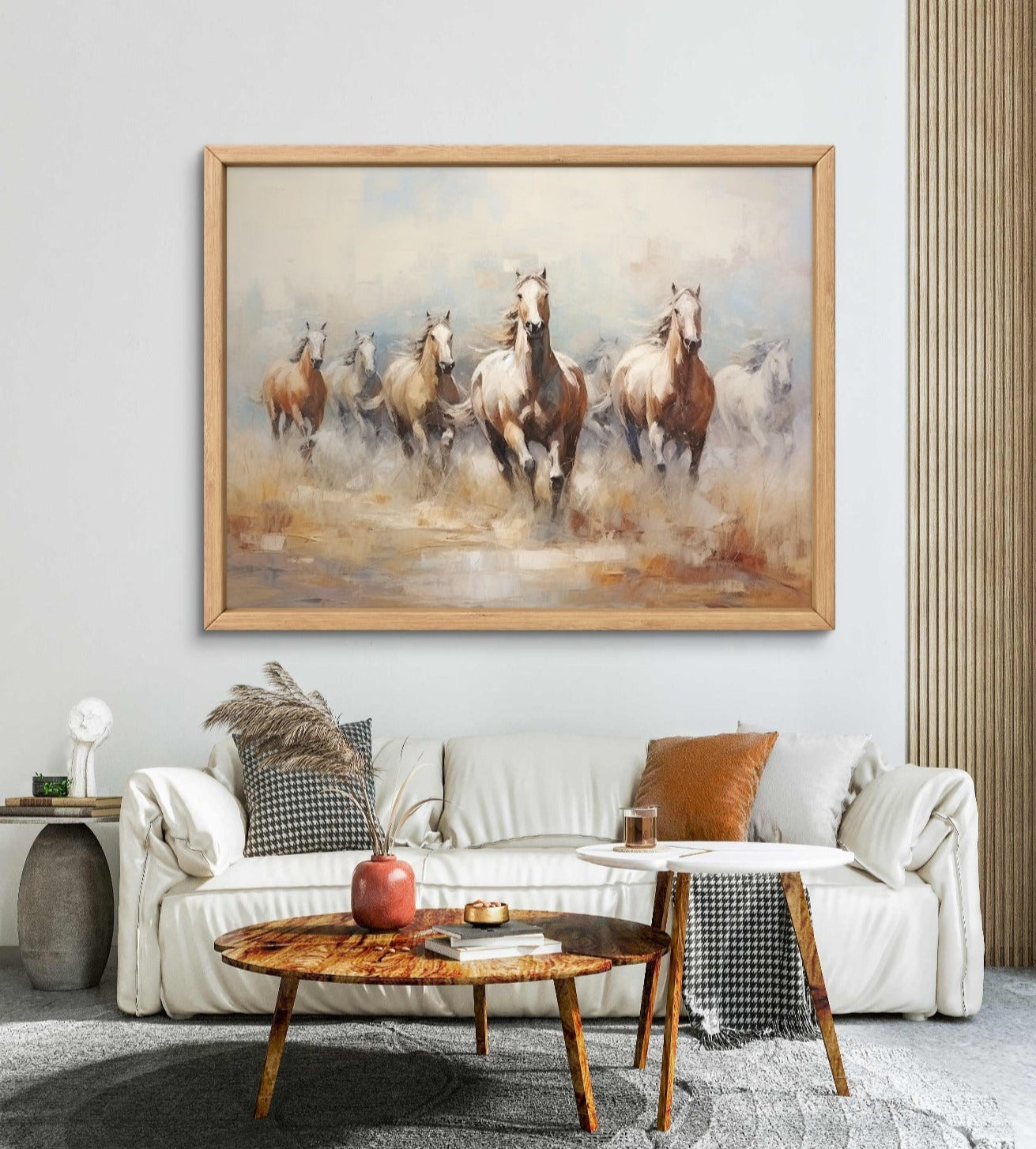 Buy Wall Art Rustic Seven Running Horses Painting by TravelArty