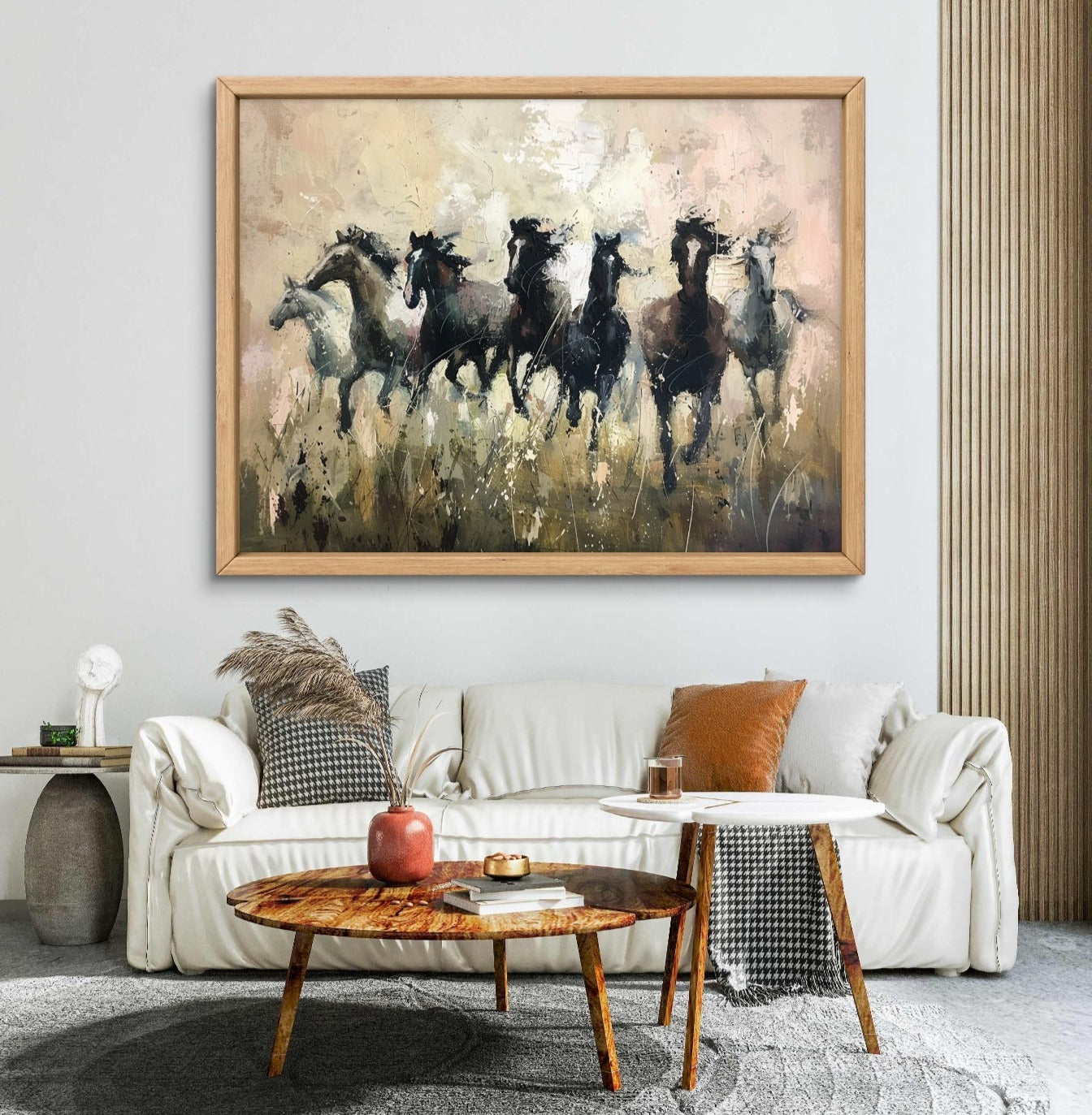 Buy Wall Art Abstract Seven Running Horses Painting by TravelArty