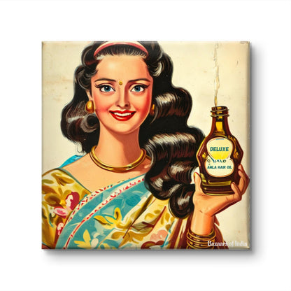 Vintage Hair Oil Ad by Bazaars of India (Framed Art Print)