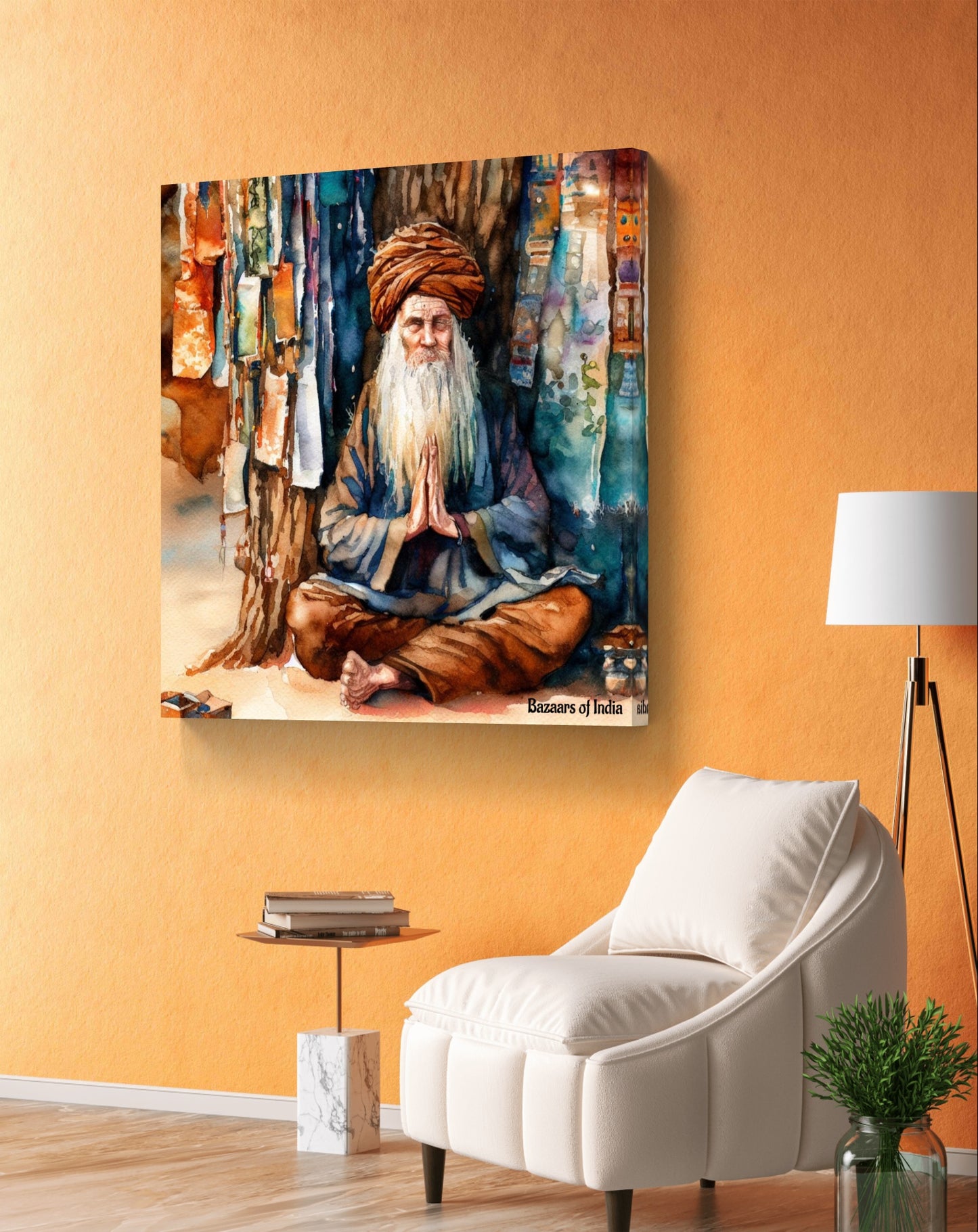 The Hermit by Bazaars of India (Framed Art Print)