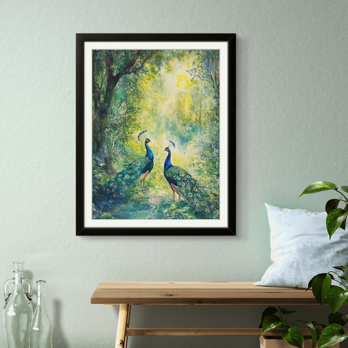 Buy Wall Art Peacocks in the Forest - Vaastu Paintings