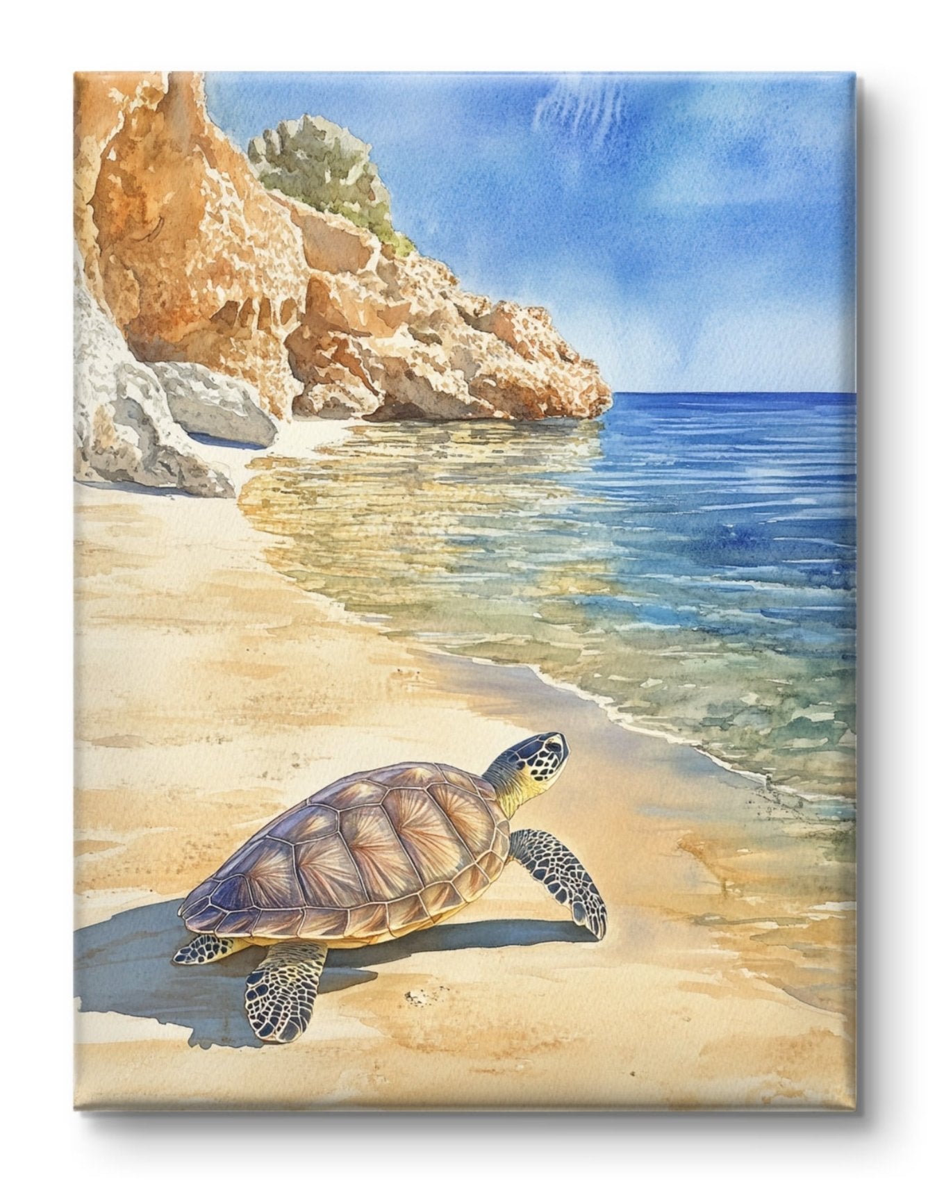 Turtle On The Beach - Feng Shui Paintings