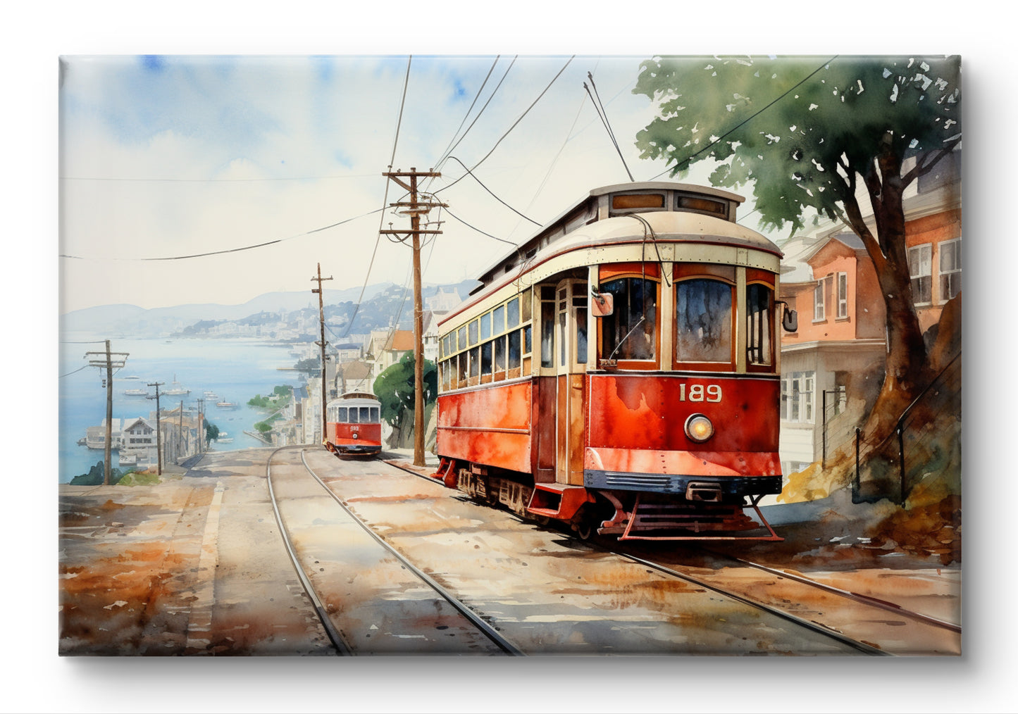 Buy Wall Art Tram Ascending the Hill by Californian Kaleidoscope