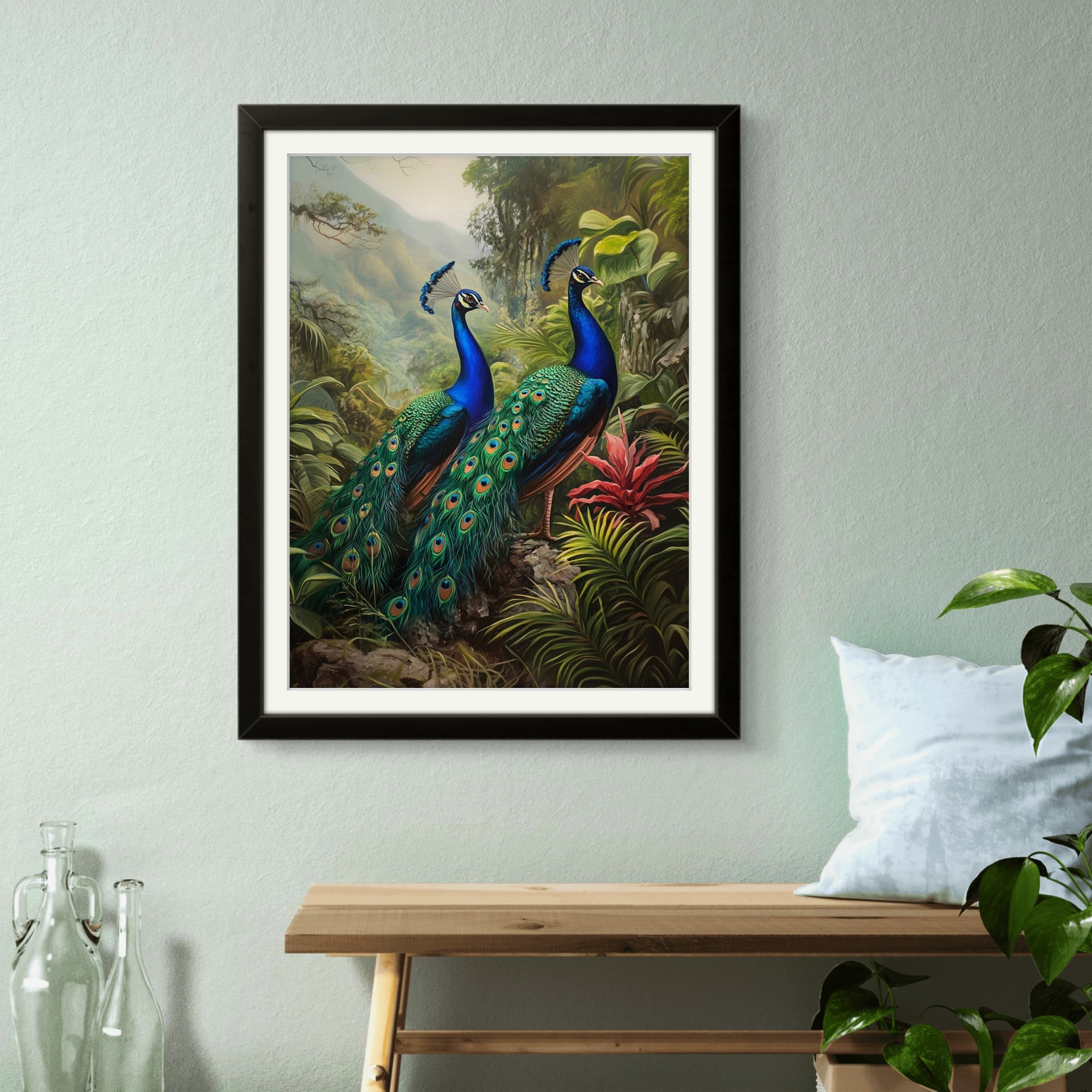 Buy Wall Art Twin Peacocks - Vaastu Paintings