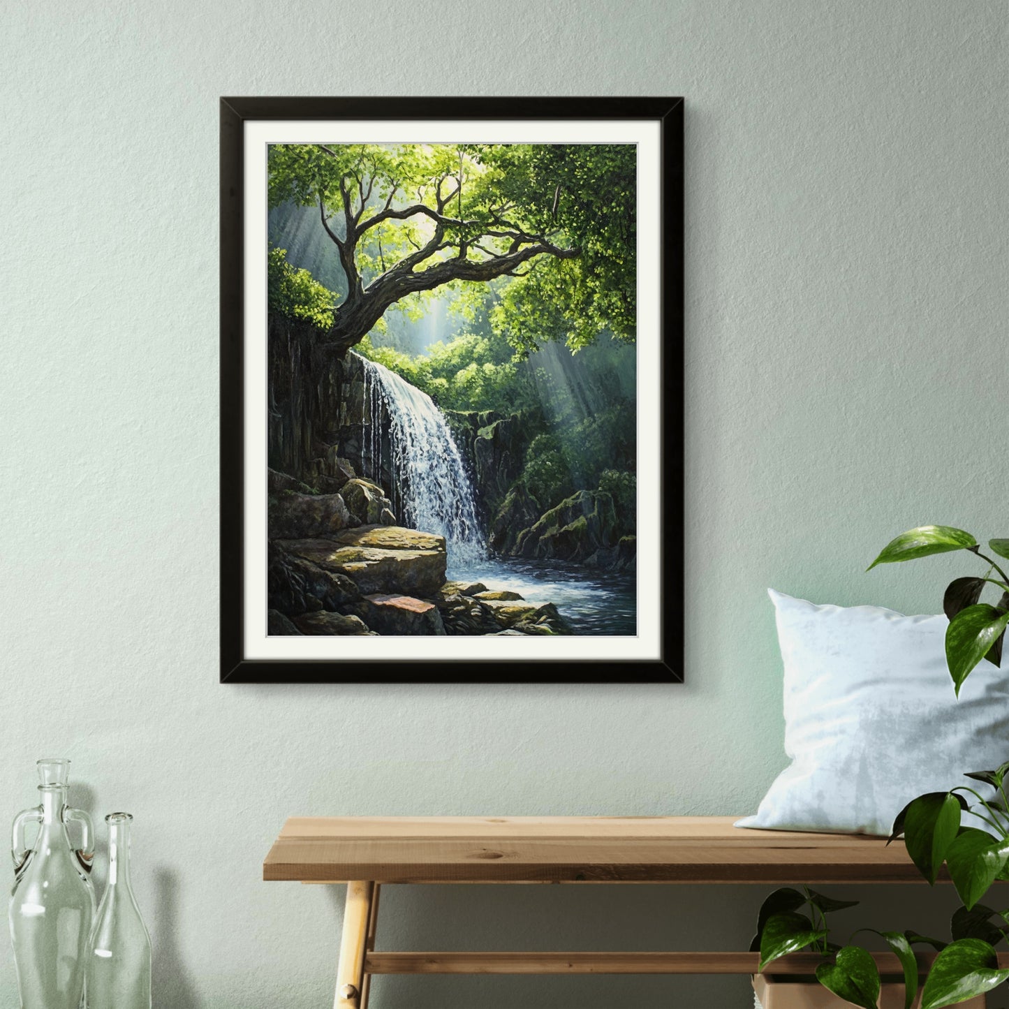 Buy Wall Art Waterfall in the Wilderness - Vaastu Paintings