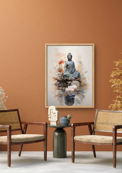 Buy Wall Art Buddha & the Flowers by TravelArty