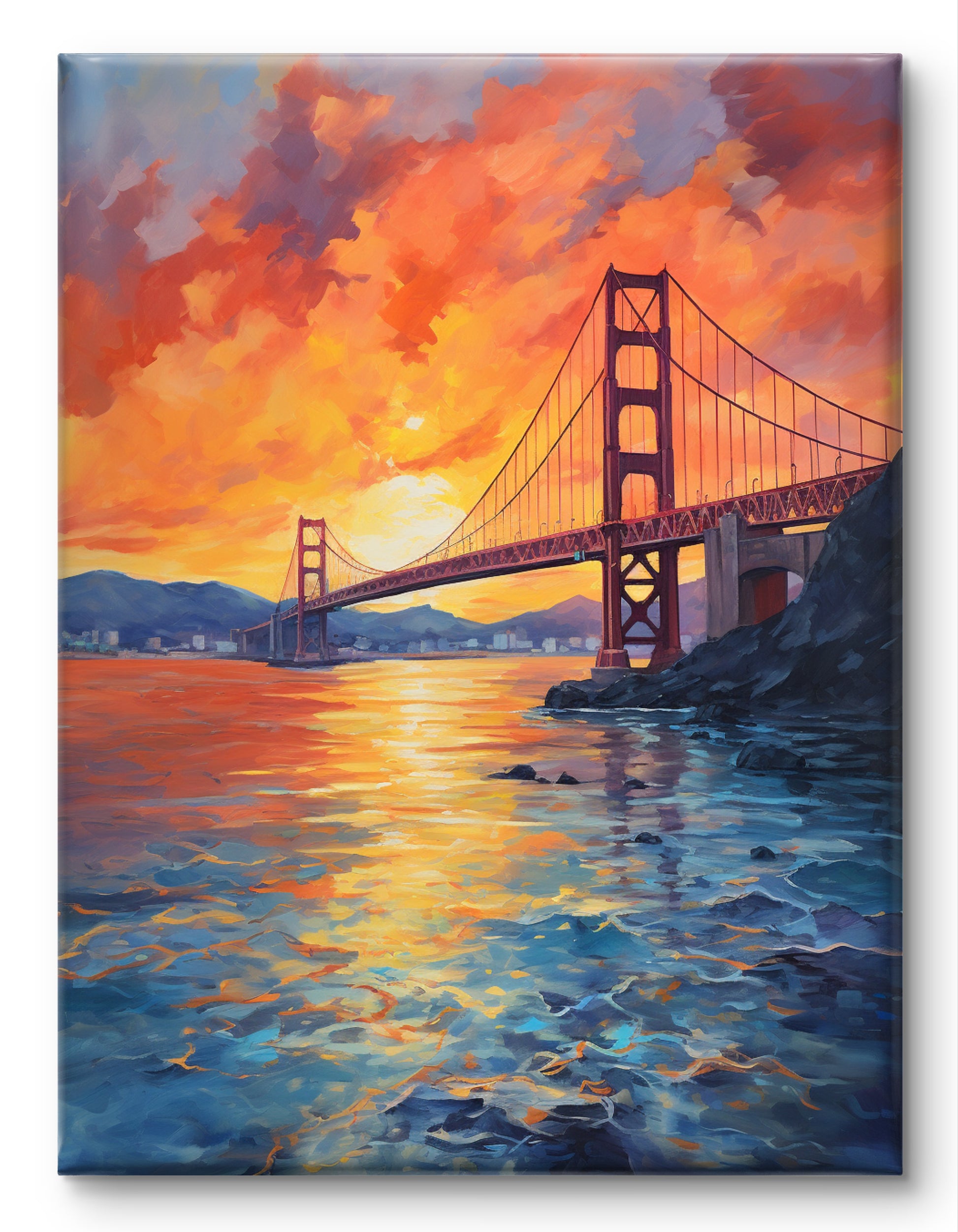 Golden Gate Sunrise Canvas Painting