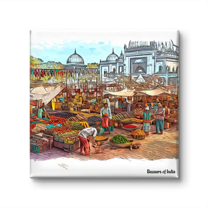 Sabji Mandi by Bazaars of India (Framed Art Print)