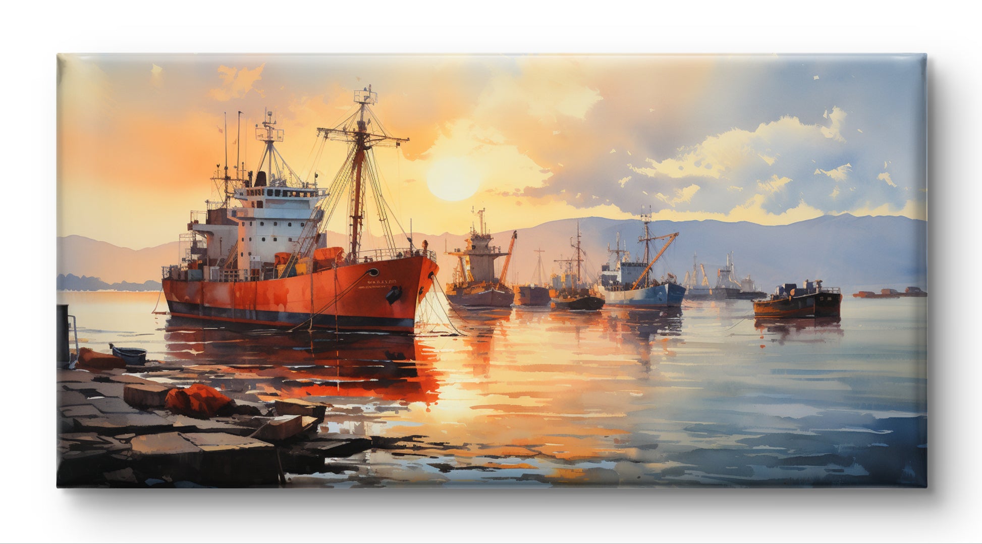 Vishakhapatnam Shipyard  Indian Art Landscape Painting