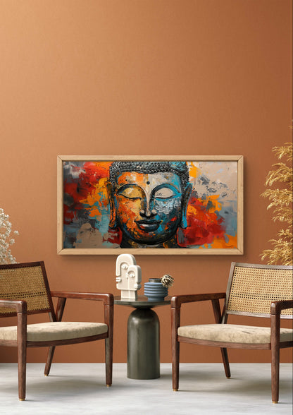 Buddha in Colorful Abstract Art by TravelArty