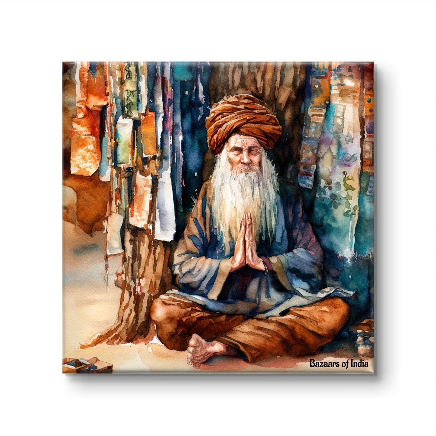 The Hermit by Bazaars of India (Framed Art Print)