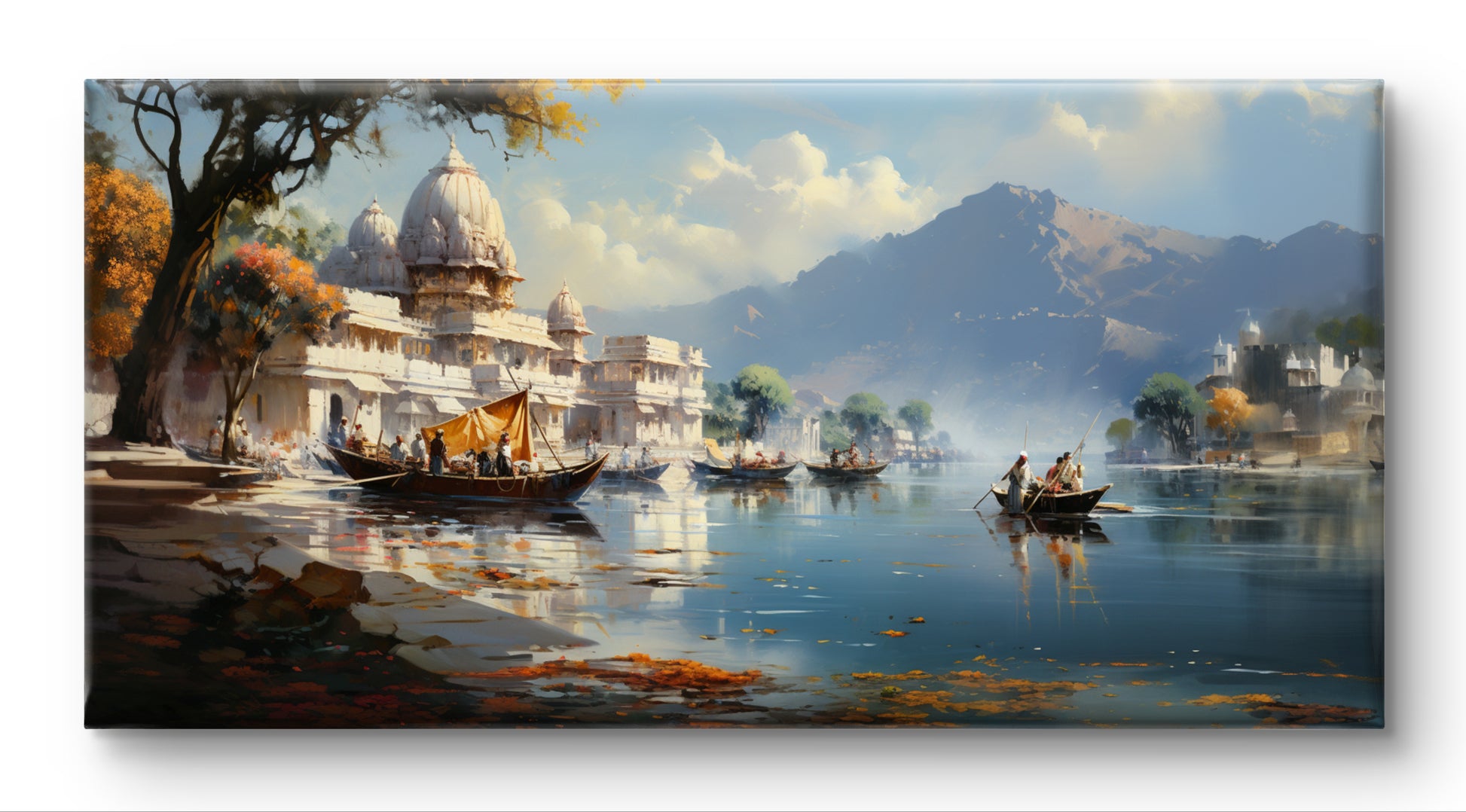 Temple In Aravalis  Indian Art Landscape Painting