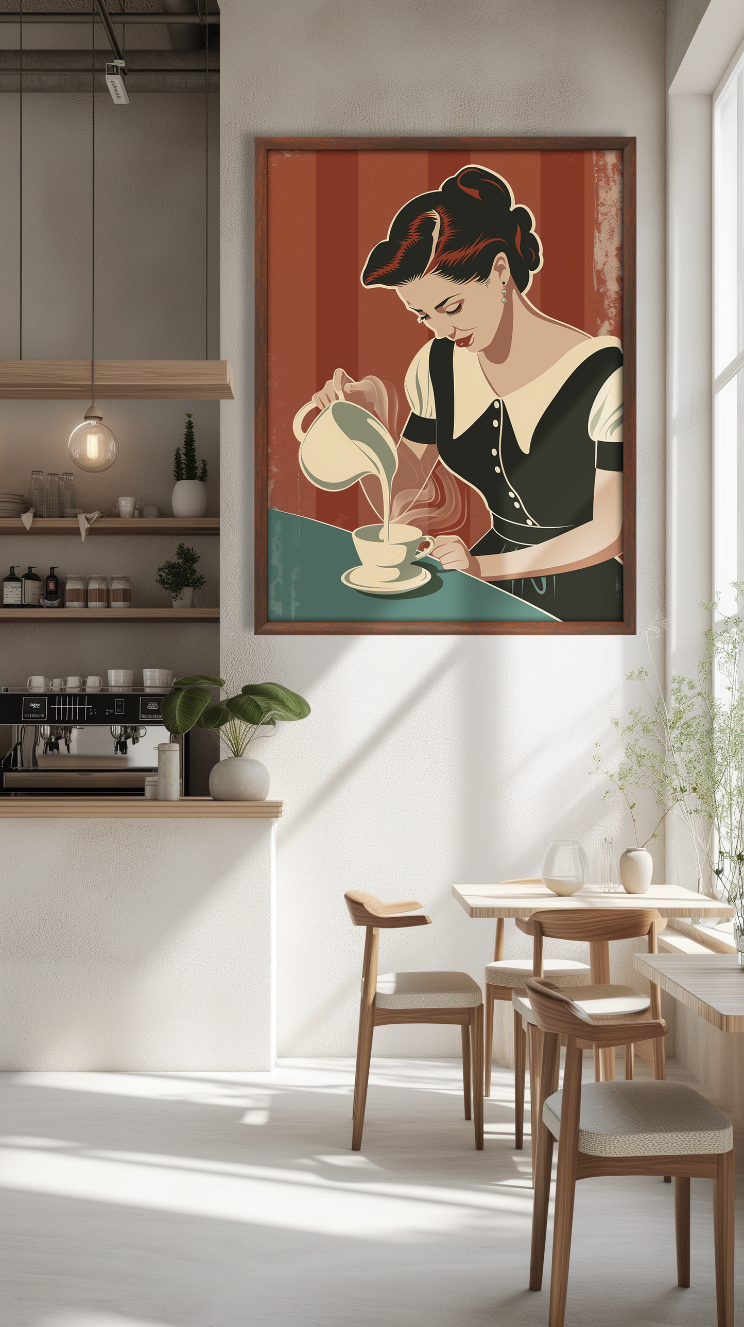 Vintage Cafe Artwork by Coffee Couture