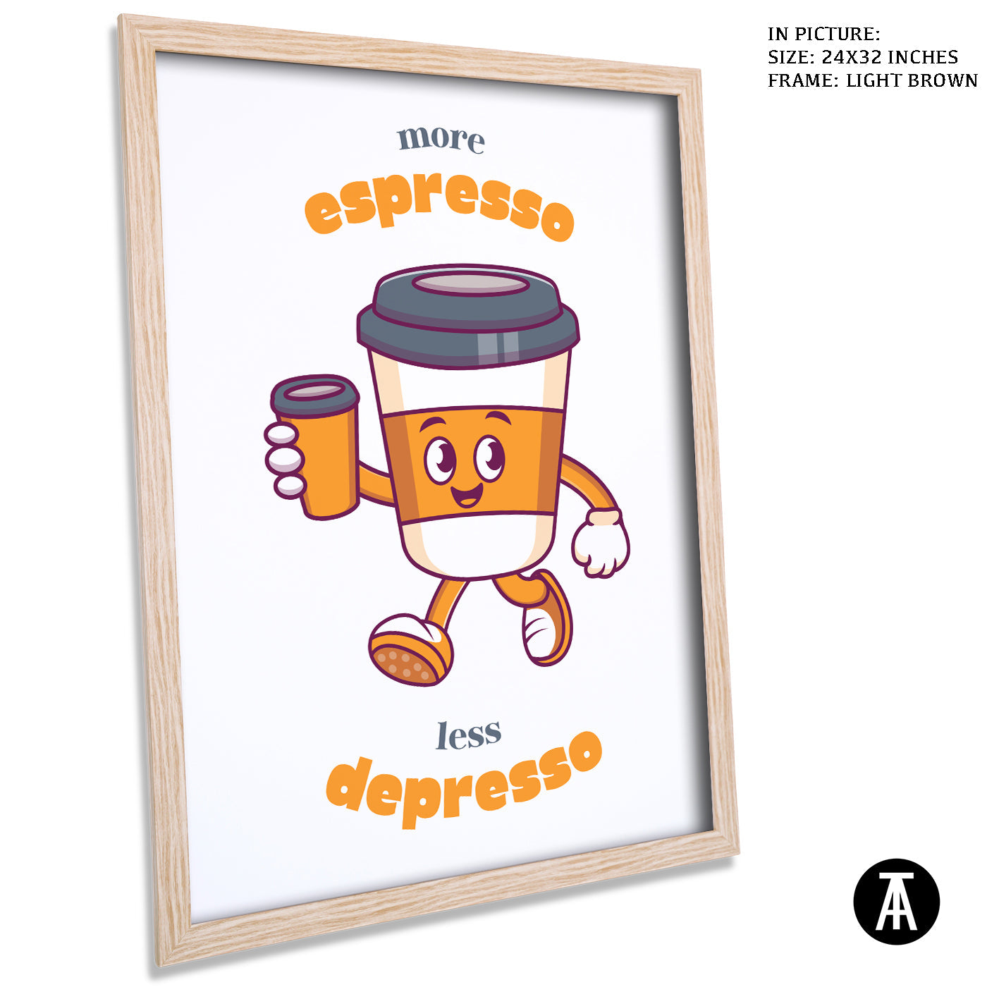 Artwork in Dark Brown Frame