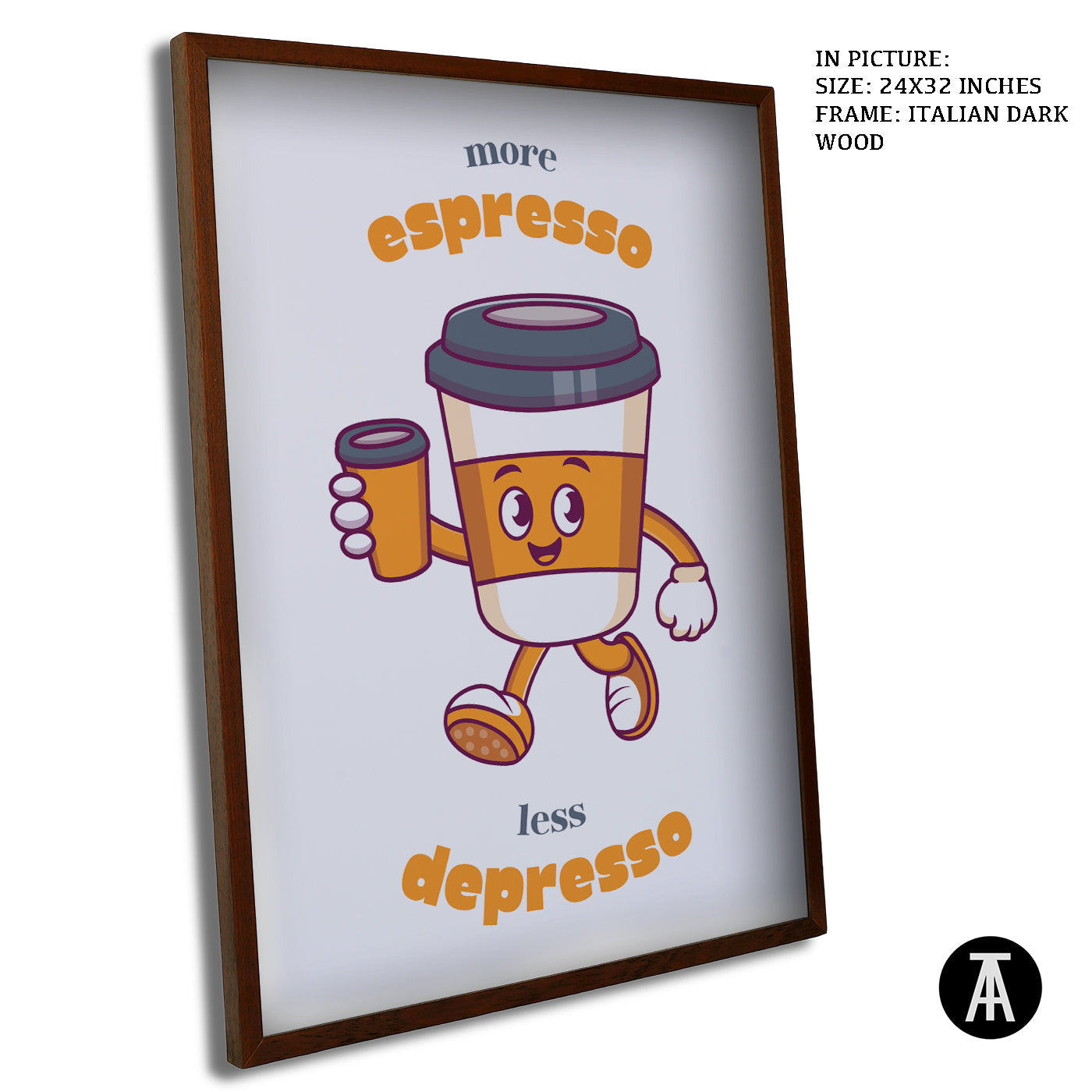 Artwork in Dark Wood Frame