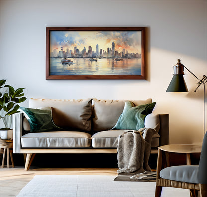 Bombay Skyline  Indian Art Landscape Painting