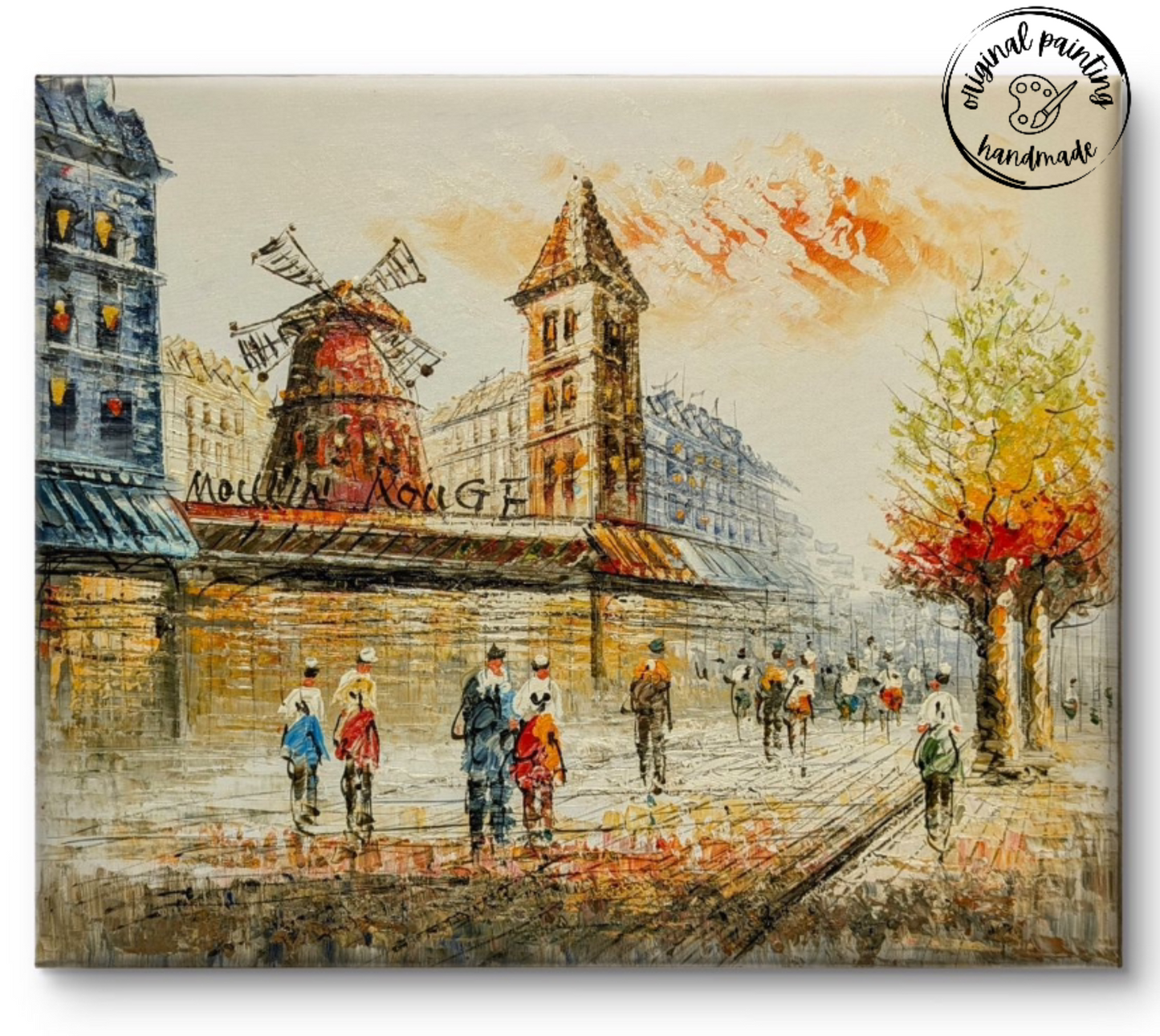 Montmartre Vintage Paris by Toan Minh (Canvas Painting - 60X50 cm)