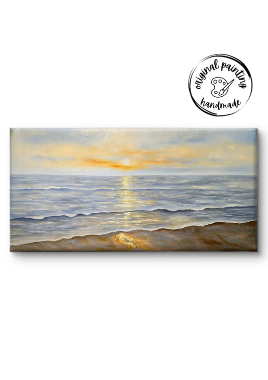 Sunrise On The Beach by Toan Minh (Canvas Painting - 60X120 cm)