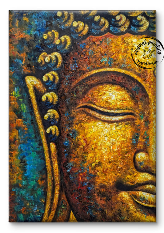 Buddha In Teal by Toan Minh (Canvas Painting - 70X100 cm)