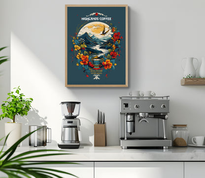 Highlands Coffee Vintage Poster by Coffee Couture