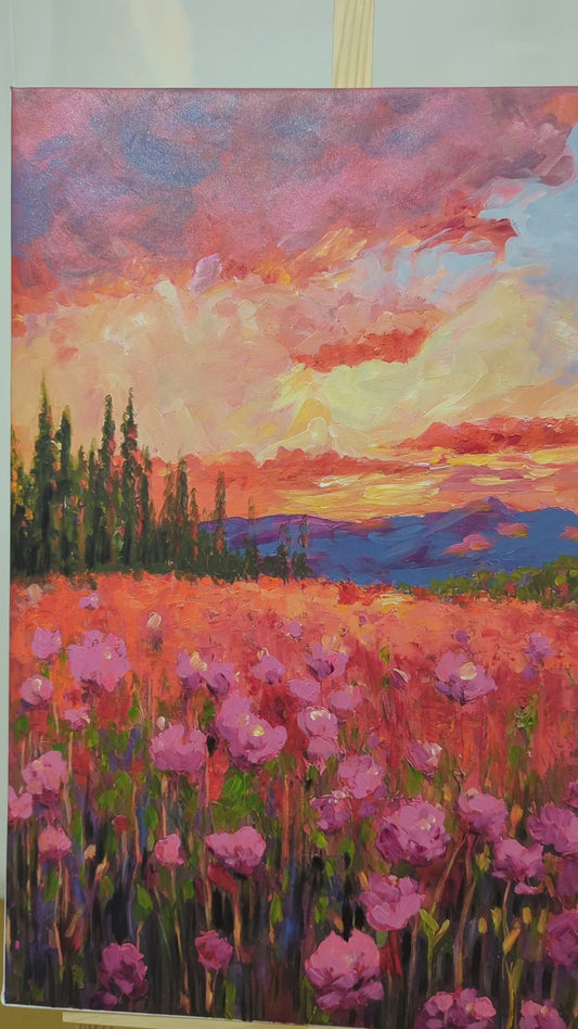 A Pink Dawn (Canvas Oil Painting - 60X80 cm)