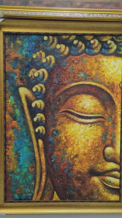 Buddha In Teal by Toan Minh (Canvas Painting - 70X100 cm)