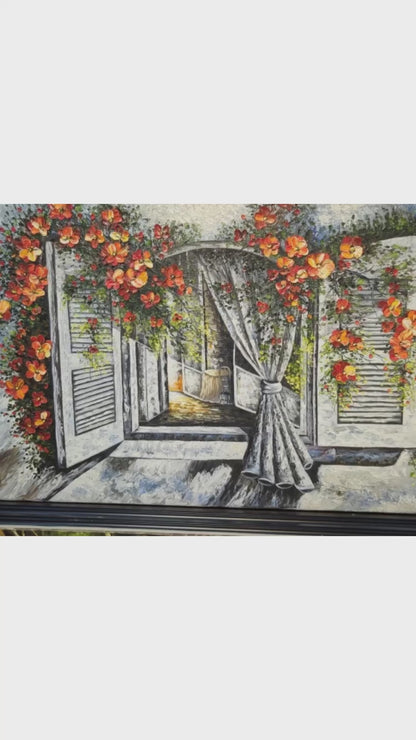 Flowers On My Window by Toan Minh (Canvas Painting - 60X120 cm)