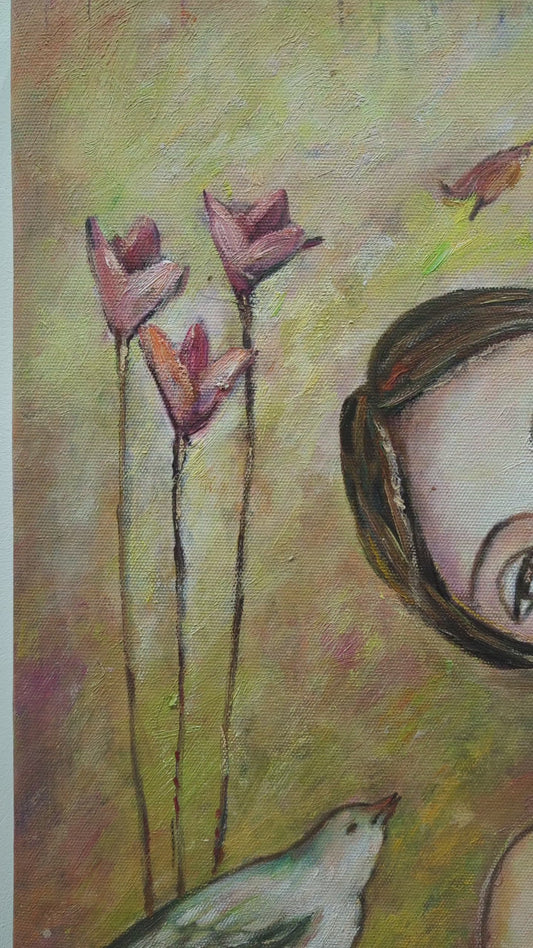 Spring Whispers (Canvas Oil Painting - 30X40 cm)