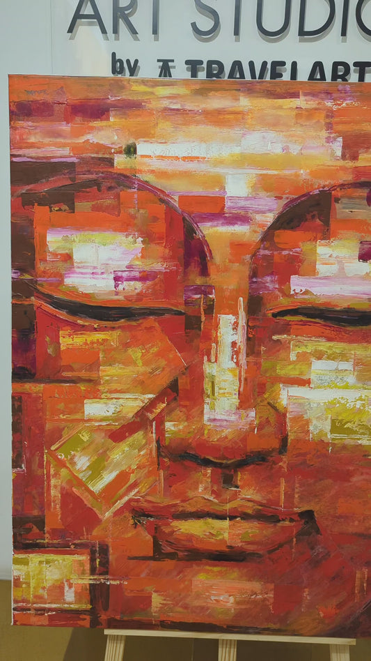 Lord Buddha in Mosaic (Canvas Oil Painting - 80X100 cm)