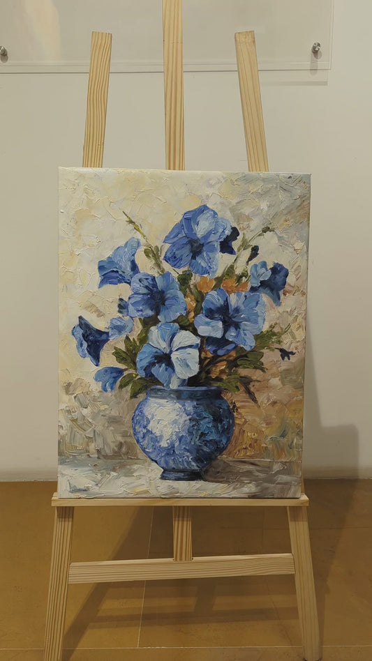 The Blue Vase (Canvas Oil Painting - 45X60 cm)