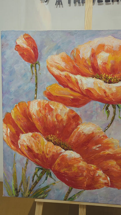 Amber Bloom (Canvas Oil Painting - 80X80 cm)