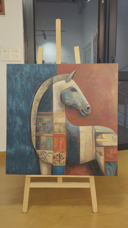 The Painted Horse (Canvas Oil Painting - 80X80 cm)