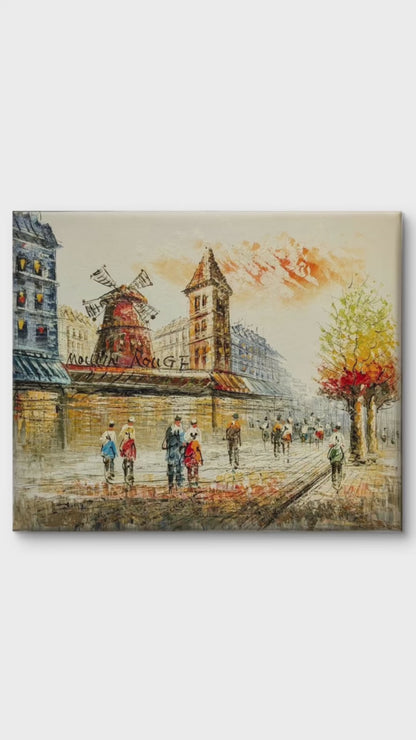 Montmartre Vintage Paris by Toan Minh (Canvas Painting - 60X50 cm)