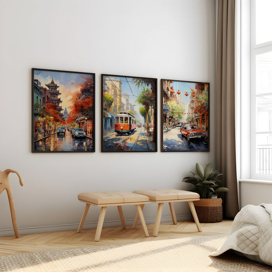 San Francisco Downtown (Framed Art Collection - 14X18 inches each)