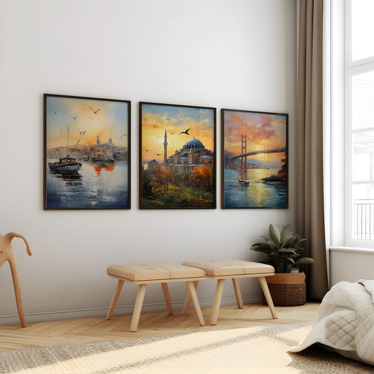 Icons of Istanbul (Framed Art Collection - 14X18 inches each)