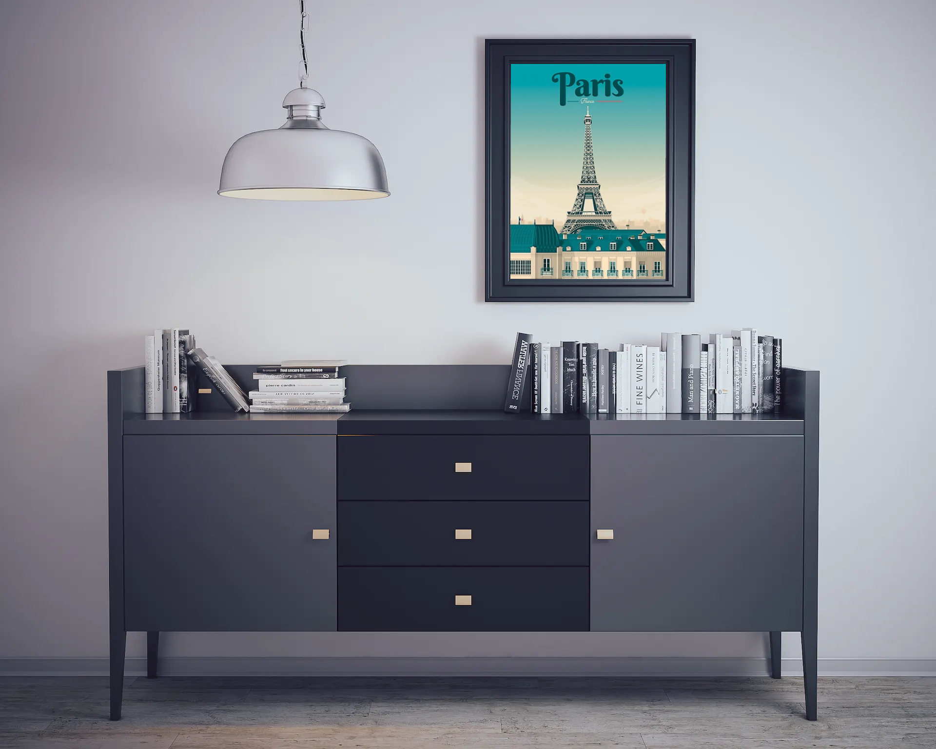 Vintage Paris Eiffel Tower Travel Art Painting