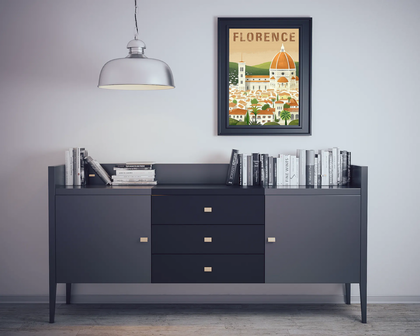 Vintage Florence City Travel Art Painting