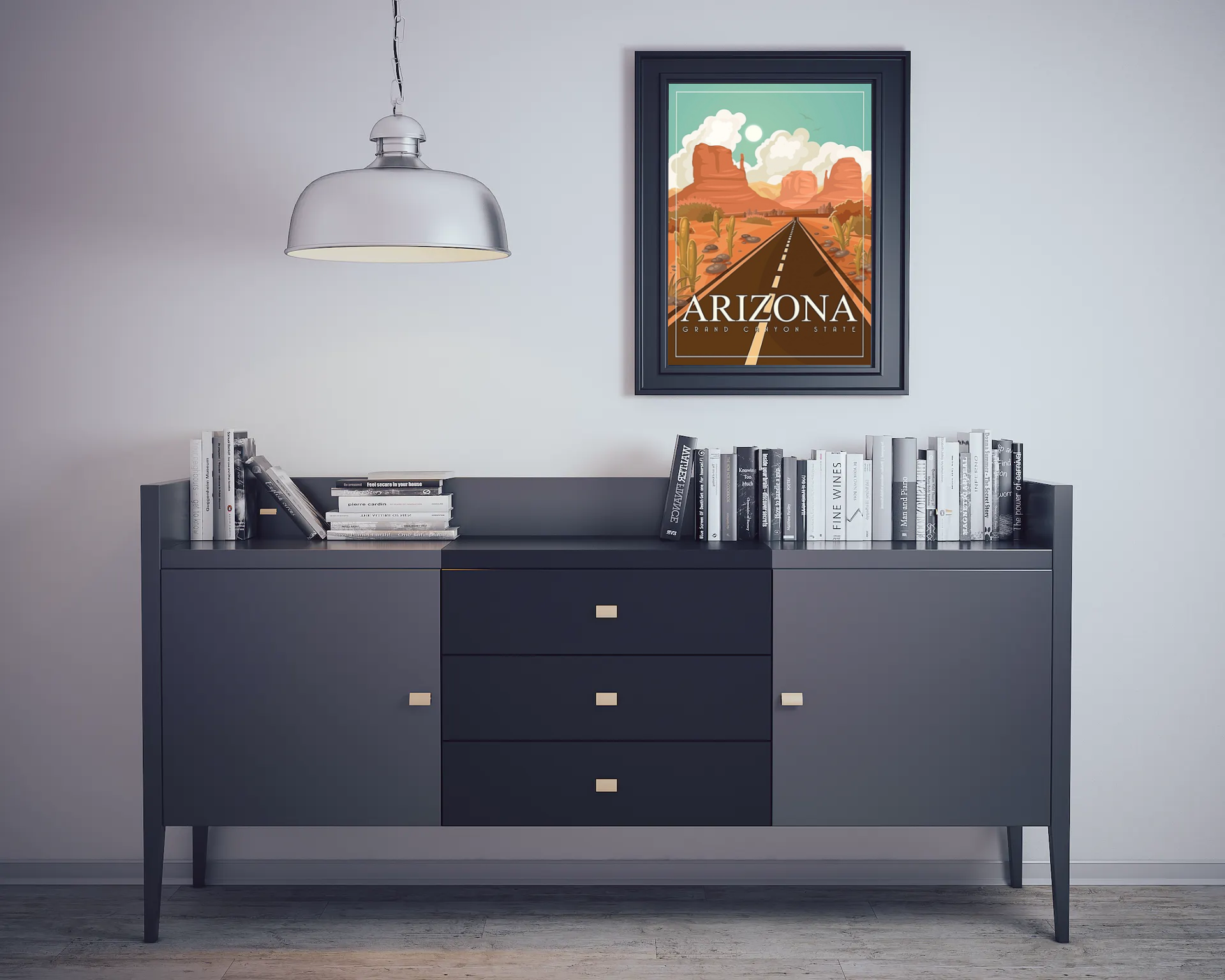 Vintage Arizona Highway Poster (Framed Art Print) – TravelArty Vintage Arizona Highway Poster (Framed Art Print) – TravelArty