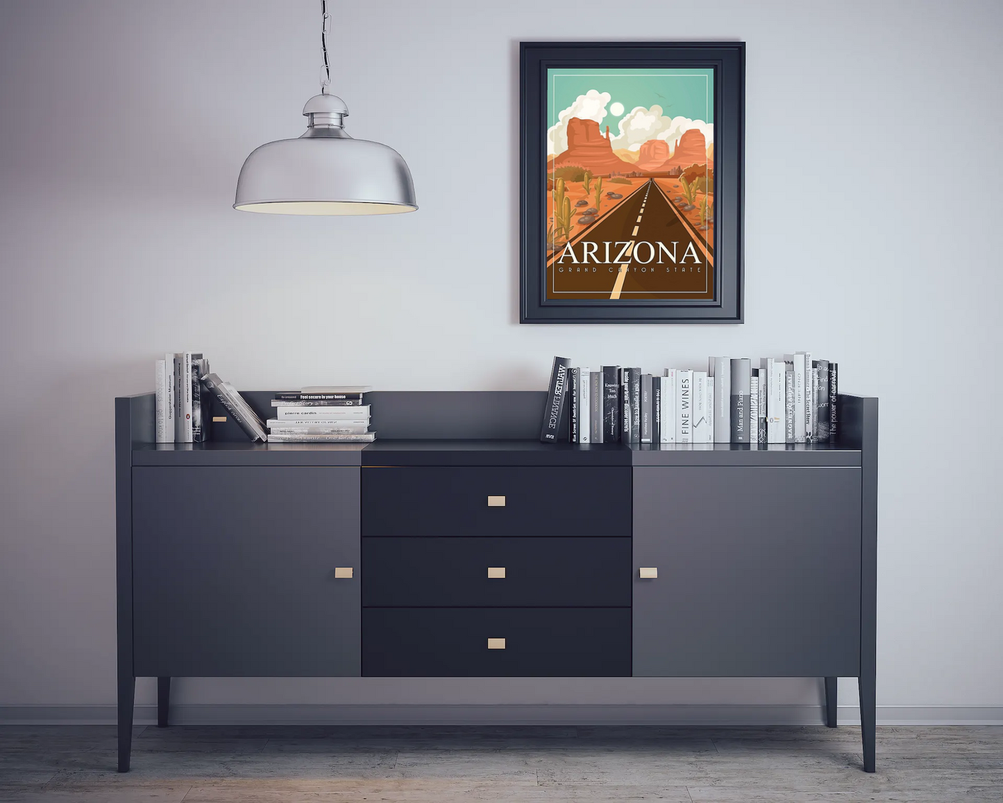 Vintage Arizona Highway Travel Art Painting