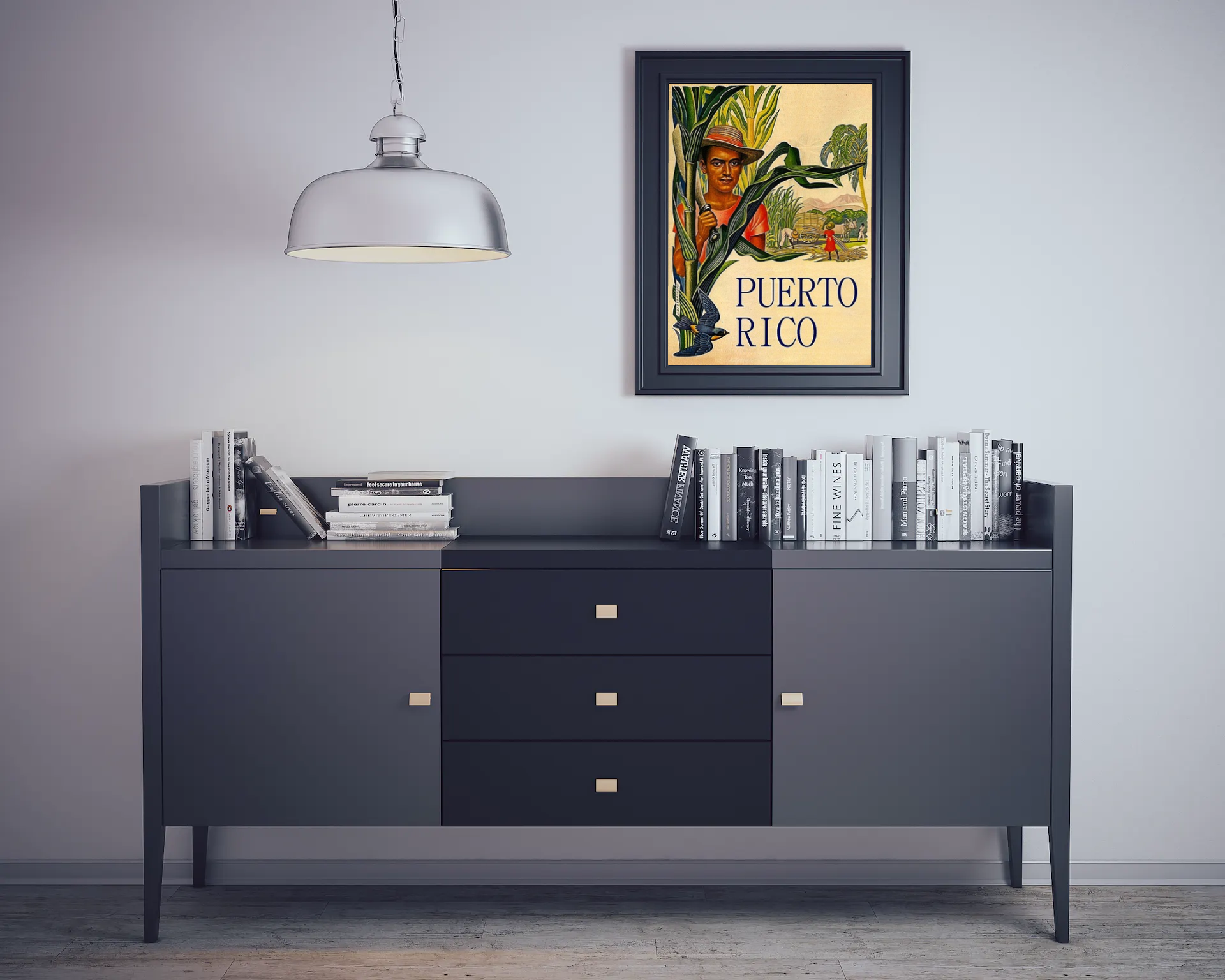 Vintage Puertorico Jungle Travel Art Painting