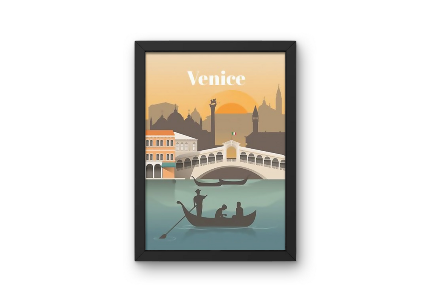 Vintage Venice Sunset Travel Art Painting