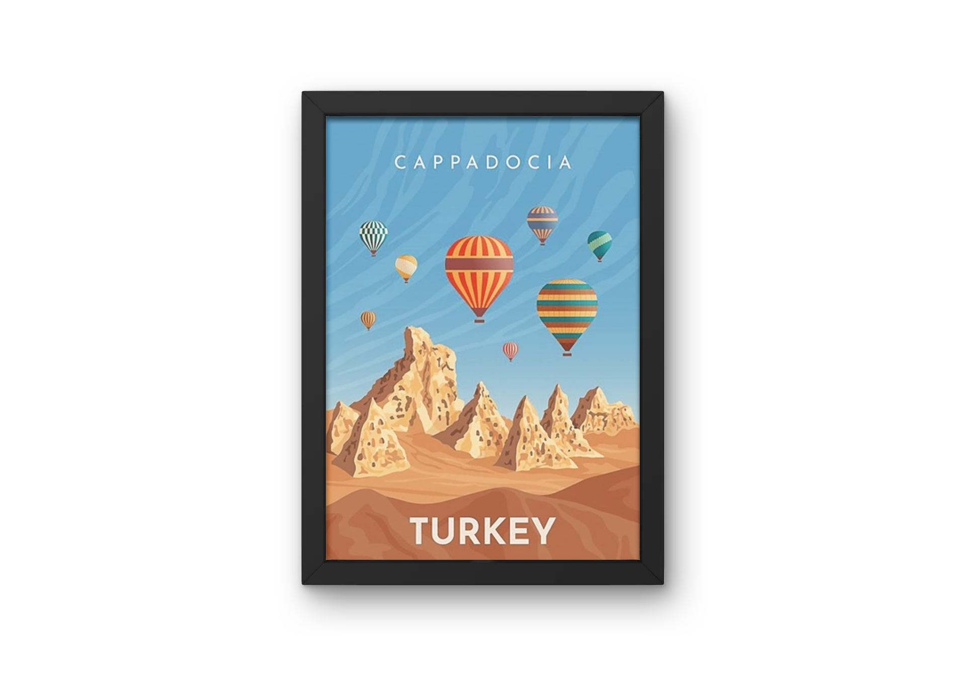 Vintage Turkey Cappadocia Travel Art Painting