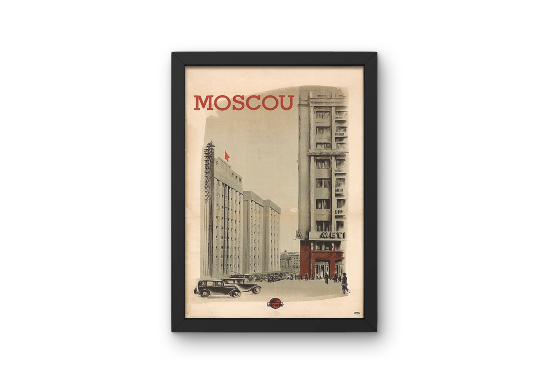 Vintage Moscow Hotel Travel Art Painting