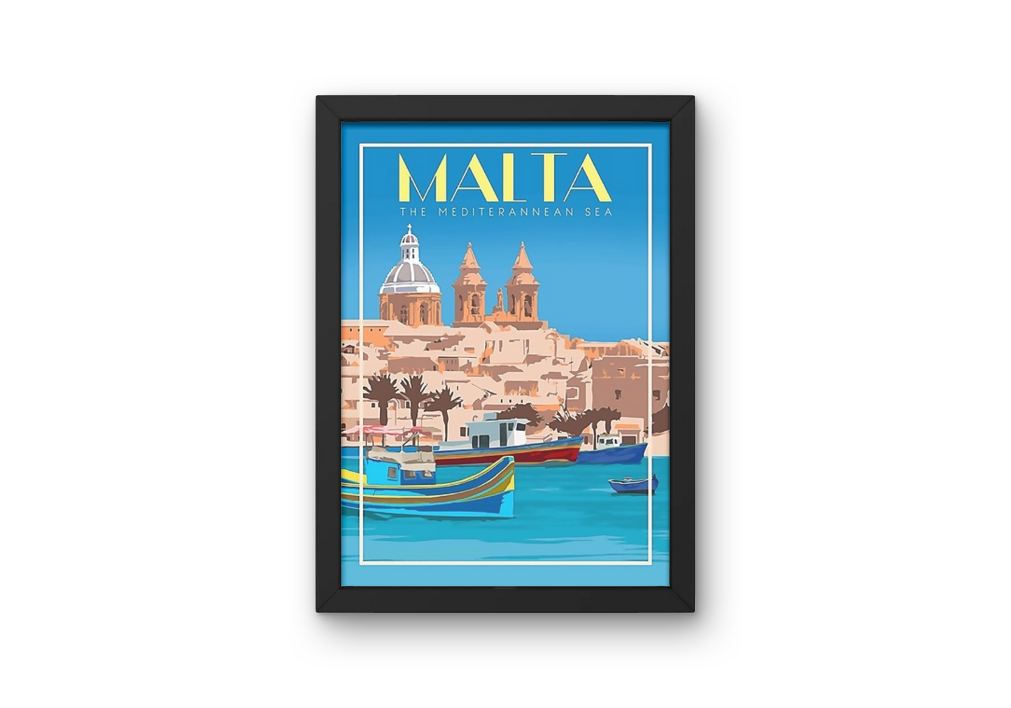 Vintage Malta Travel Art Painting