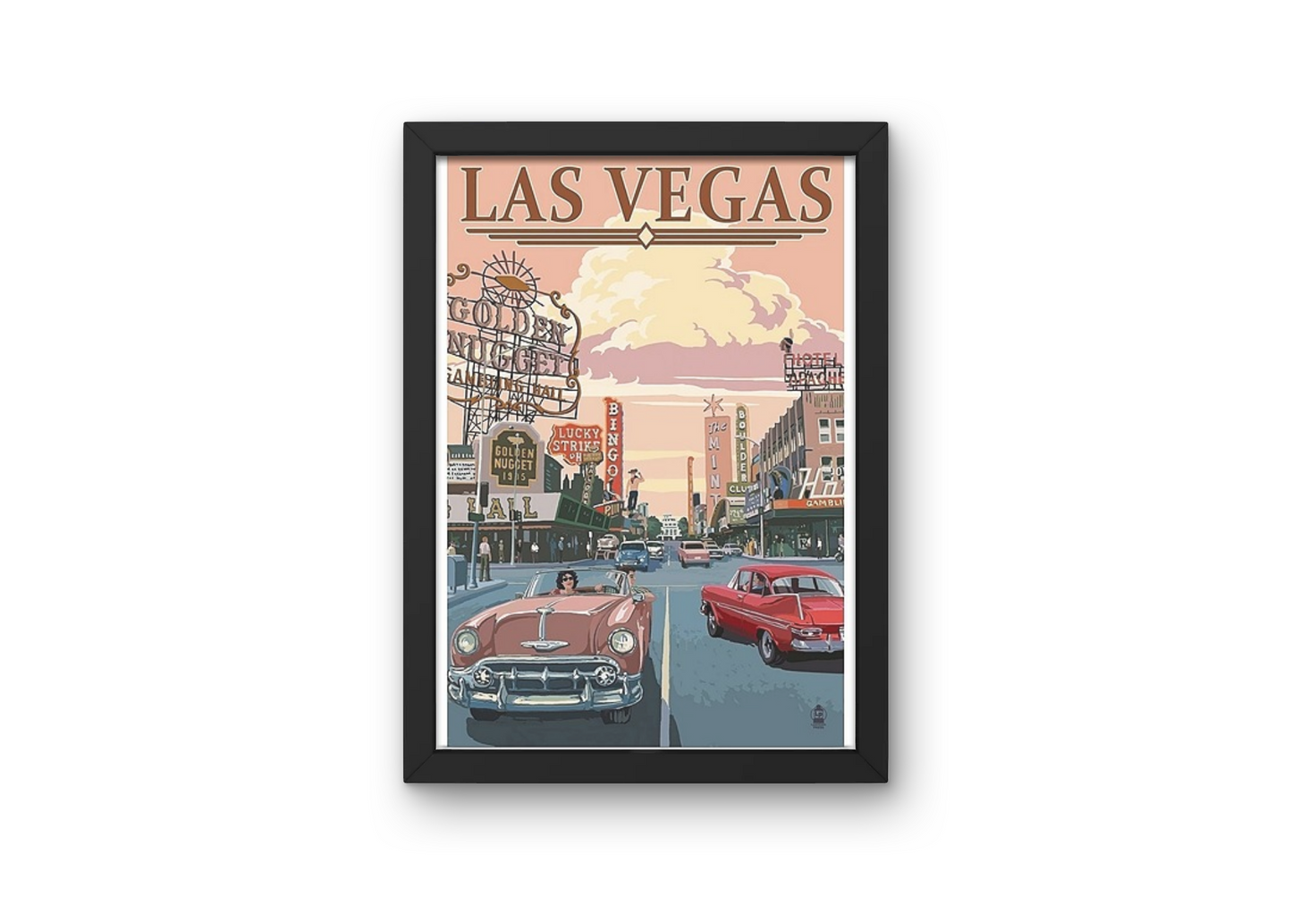 Vintage Las Vegas Strip Travel Art Painting