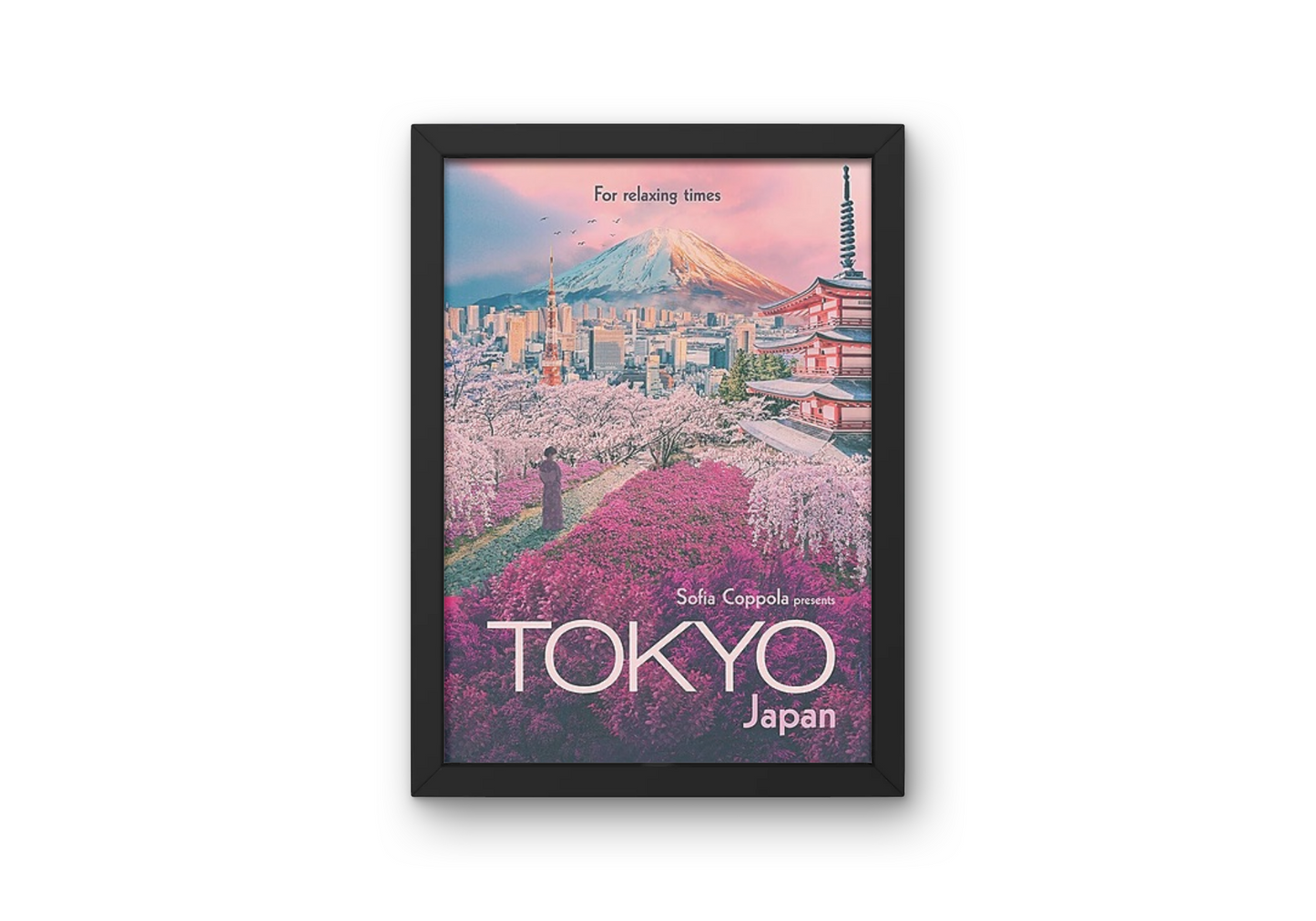 Vintage Tokyo Flowers Travel Art Painting