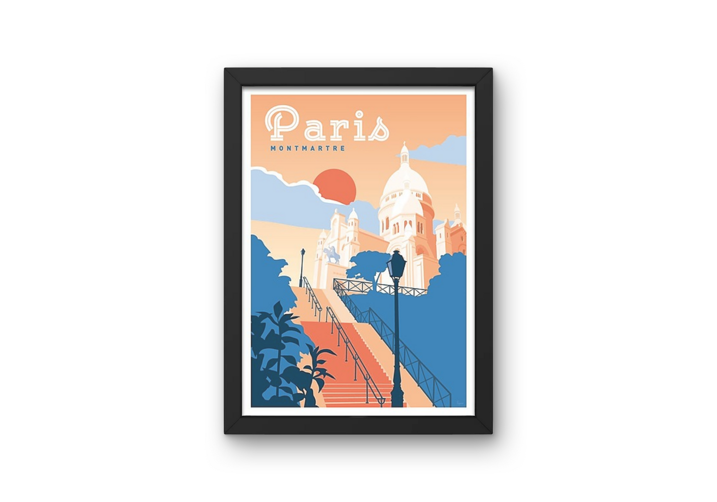 Vintage Paris Montmartre Travel Art Painting