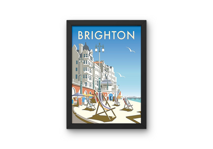 Vintage Brighton Beach Travel Art Painting