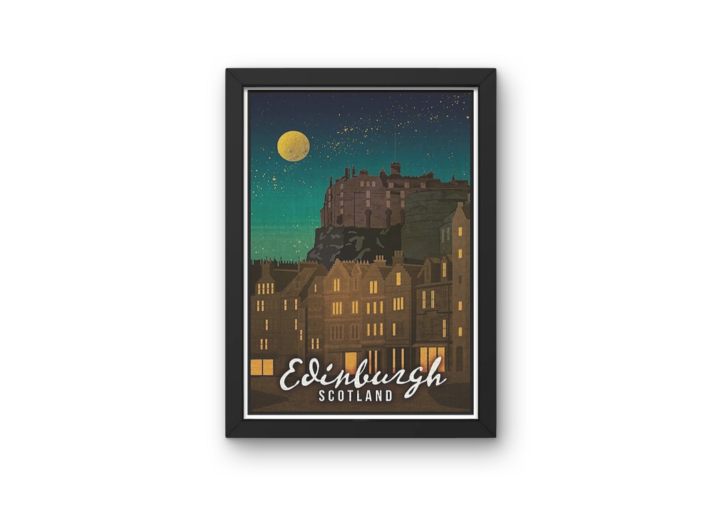 Vintage Edinburgh City Travel Art Painting